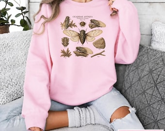 Vintage Cicada Shirt, Dark Academia Entomology Tee, Cottagecore Insect Study Sweatshirt, Biology Lover Gift, Goblincore Graphic