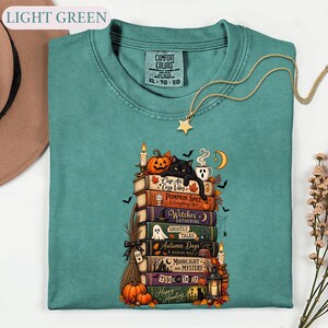 Bookish Halloween Shirt, Cozy Witchy Reader Tee, Dark Academia Pumpkin Spice Gift, Autumn Book Lover