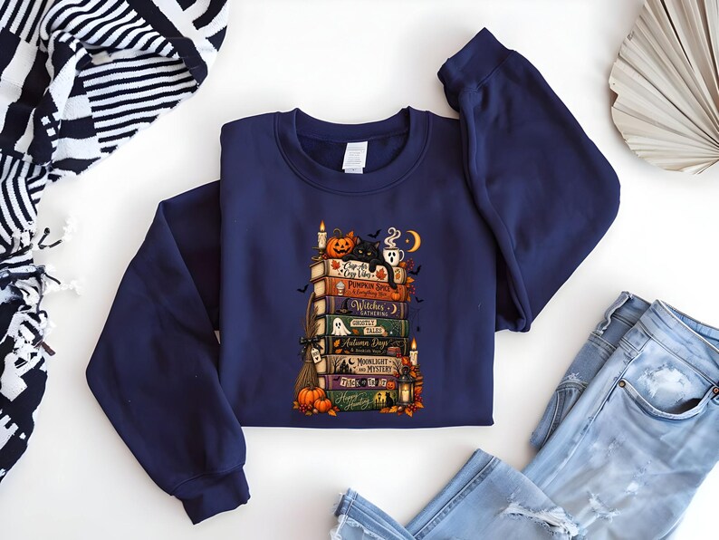 Bookish Halloween Shirt, Cozy Witchy Reader Tee, Dark Academia Pumpkin Spice Gift, Autumn Book Lover