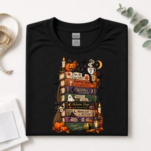 Bookish Halloween Shirt, Cozy Witchy Reader Tee, Dark Academia Pumpkin Spice Gift, Autumn Book Lover