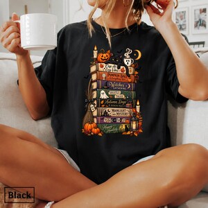 Bookish Halloween Shirt, Cozy Witchy Reader Tee, Dark Academia Pumpkin Spice Gift, Autumn Book Lover