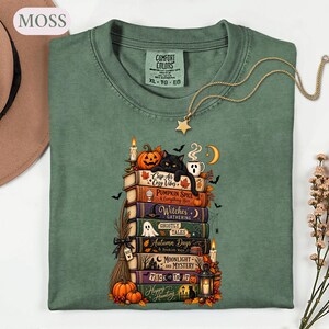 Bookish Halloween Shirt, Cozy Witchy Reader Tee, Dark Academia Pumpkin Spice Gift, Autumn Book Lover