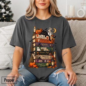 Bookish Halloween Shirt, Cozy Witchy Reader Tee, Dark Academia Pumpkin Spice Gift, Autumn Book Lover