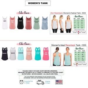 a women's tank top is shown with measurements