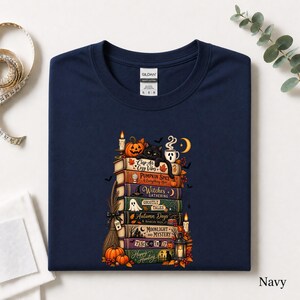Bookish Halloween Shirt, Cozy Witchy Reader Tee, Dark Academia Pumpkin Spice Gift, Autumn Book Lover