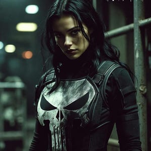 May include: A person wearing a black tactical vest with a skull design, black long-sleeve shirt, and tactical gear. The image has the text "MAYHEM STUDIOS" in white. The background is a dark, industrial setting.