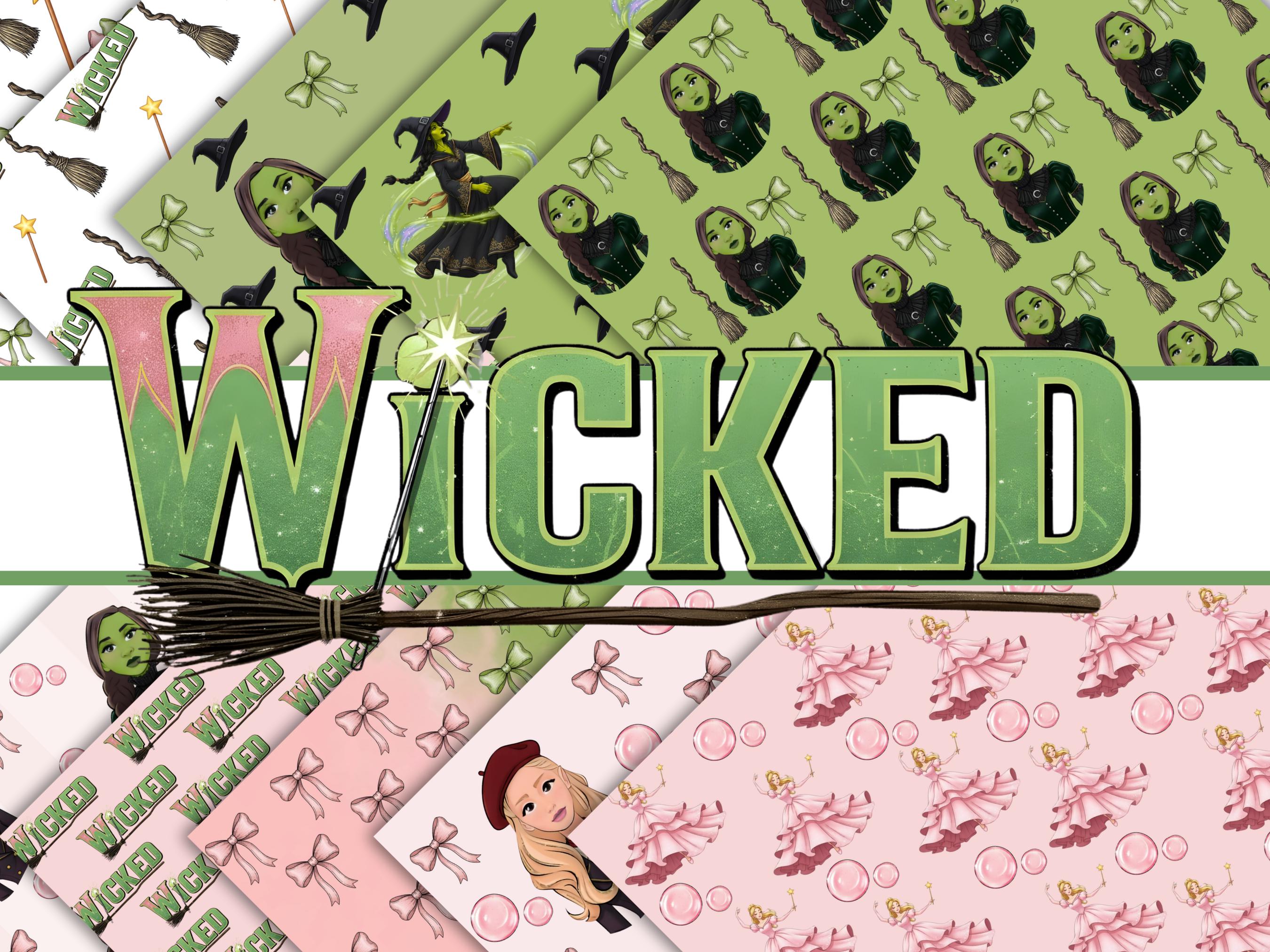 Wicked Digital Papers, Pink and Green Seamless Patterns (PNG) - Etsy