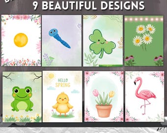 Spring Handprint Activity Printable Bundle Kids Handprint Craft Worksheets Preschool Spring Art Activity Sheets Toddler DIY Craft Set