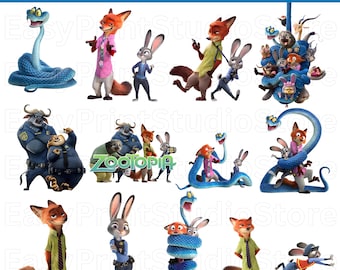 12 Zootopia 2 PNG Clipart, Sublimation Design, High Resolution Digital Download, Cartoon Movie PNG, Printable Graphic File