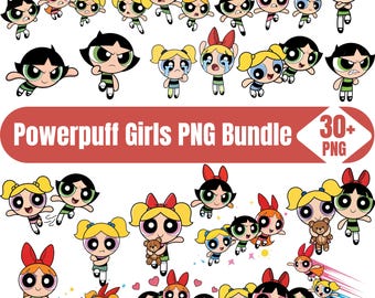 Powerpuff Girls PNG Bundle, Bubbles Buttercup Blossom Clipart (Digital Download)