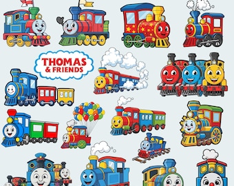Thomas and Friends Train Clipart PNG Bundle, Cartoon Characters (Digital Download)
