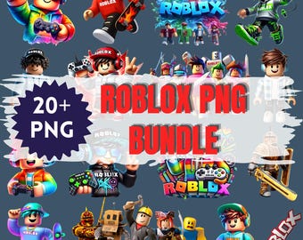 Roblox Avatar Gaming Characters PNG Bundle, 20+ Gamer Clipart, Kids Shirt Design (Digital Download)