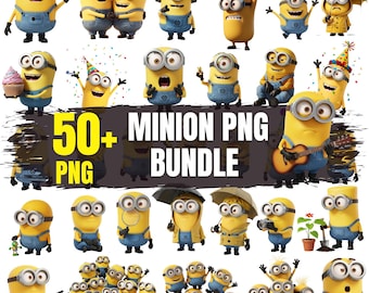 Minion PNG Clipart Bundle, Cartoon Goggles Workers (Instant Download)