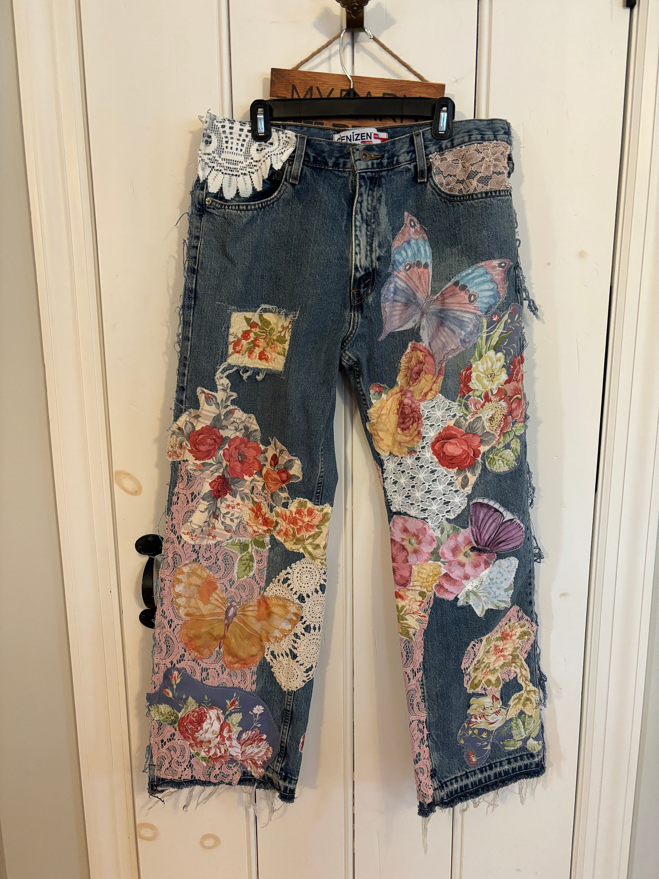 Women's Floral Jeans 