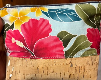 Aloha Hawaii Purse, Wristlet, MakeUp Bag, Hand Made by Lebanon Leather Work, Made in USA