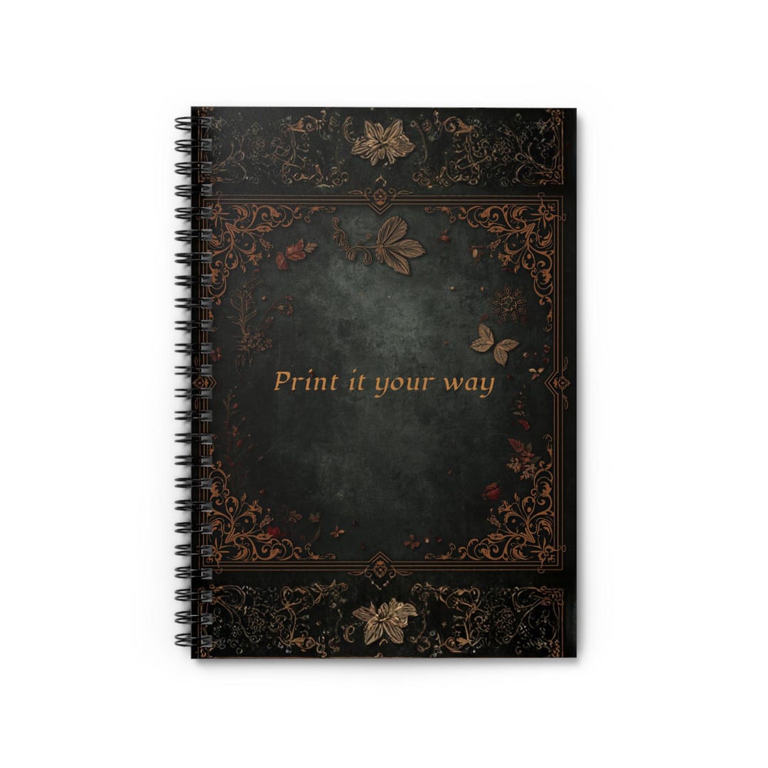 Vintage Floral Border Notebook | Spiral Ruled Journal - Etsy
