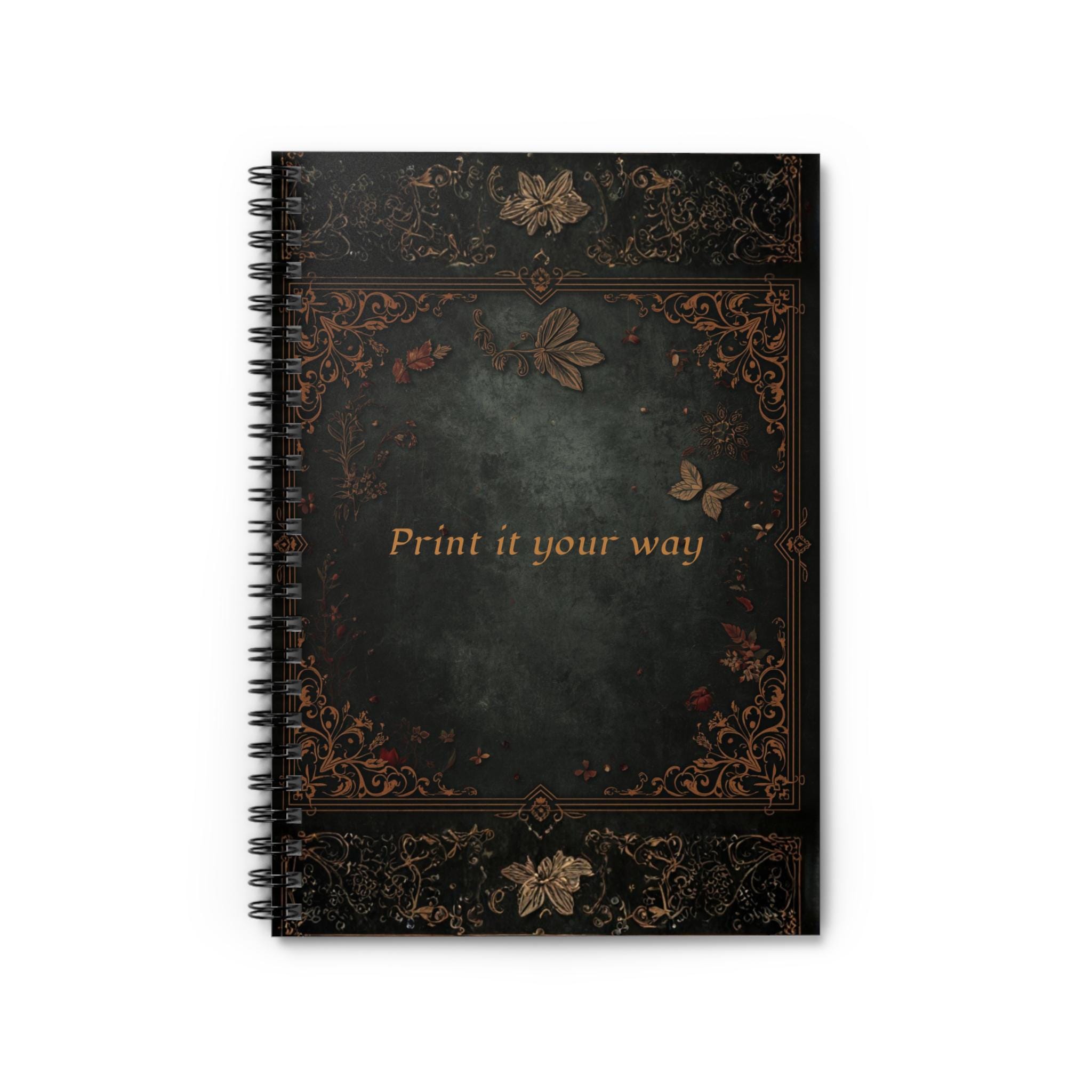 Vintage Floral Border Notebook | Spiral Ruled Journal - Etsy