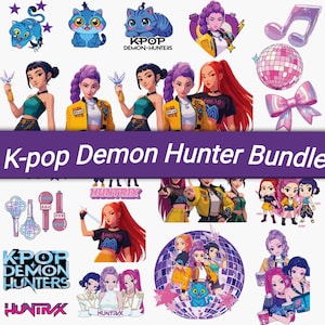 Kpop Demon Hunters PNG SVG, Camiseta de Grupo de Ídolos Kpop, Design PNG Huntrix, Bandas Saja Boys Girls PNG, Fãs de Huntrix, Download Digital