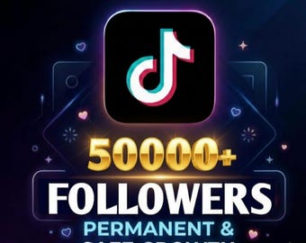 TikTok: más de 50 000 seguidores reales / Entrega rápida / Impulsa el crecimiento de tu perfil al instante / Seguro y permanente