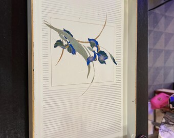 Bandeja de servir lacada titulada 'Grand Iris' de Otagiri