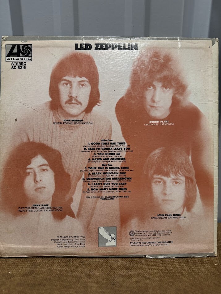 Led Zeppelin 1 SD 8216 Atlantic Recording Vinyl LP Record Album
