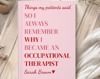 Diario personalizado para terapeuta ocupacional, cuaderno personalizado para terapeuta ocupacional, graduación de terapeuta ocupacional, regalos para asistentes de terapia ocupacional, regalo para terapeuta