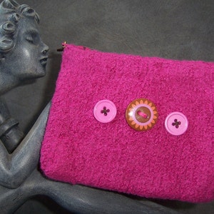 Rose Button Felted Itty Bitty Bag image 1