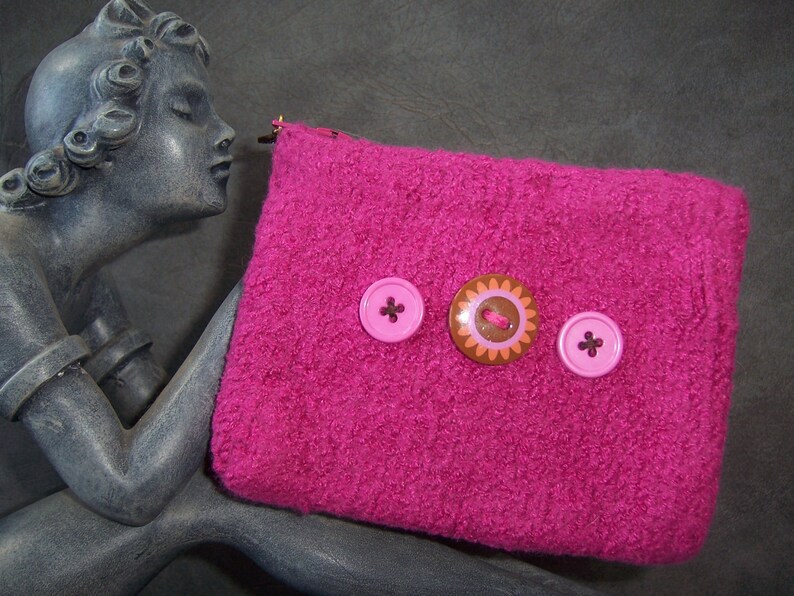 Rose Button Felted Itty Bitty Bag image 1