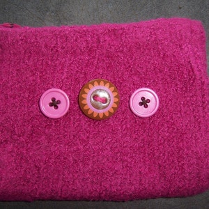 Rose Button Felted Itty Bitty Bag image 3