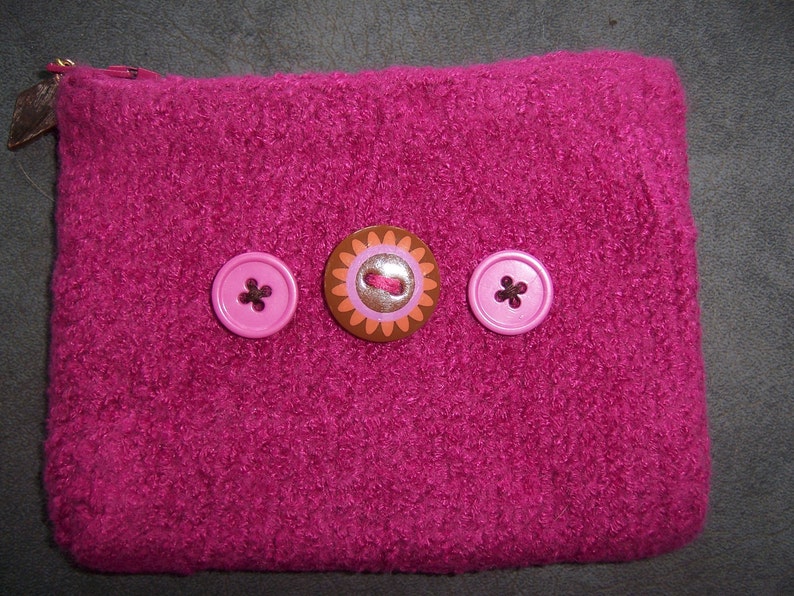 Rose Button Felted Itty Bitty Bag image 3