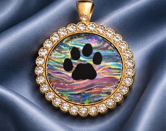 Dichroic Pendant Resin Pendant, Iridescent Statement Necklace for her