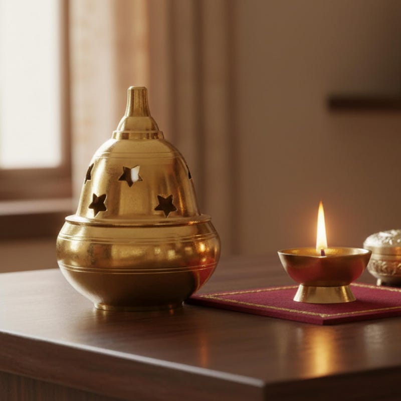 Wooden Diya Lamp - Etsy UK