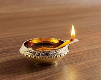 Brass Kuber Diyas Oil Lamps-Traditional Oil Lamps for Pooja, Diwali, Temple & Home Decor | Handcrafted Deepak