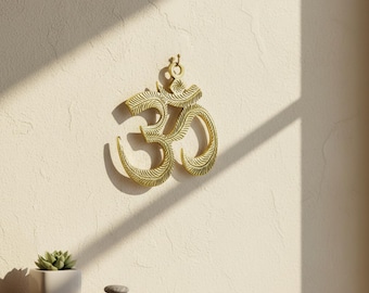 Handcrafted Brass Om Wall Hanging | Sacred Om Yantra for Vastu Door & Home Decor | Spiritual Pooja Temple Decoration | Auspicious Gift