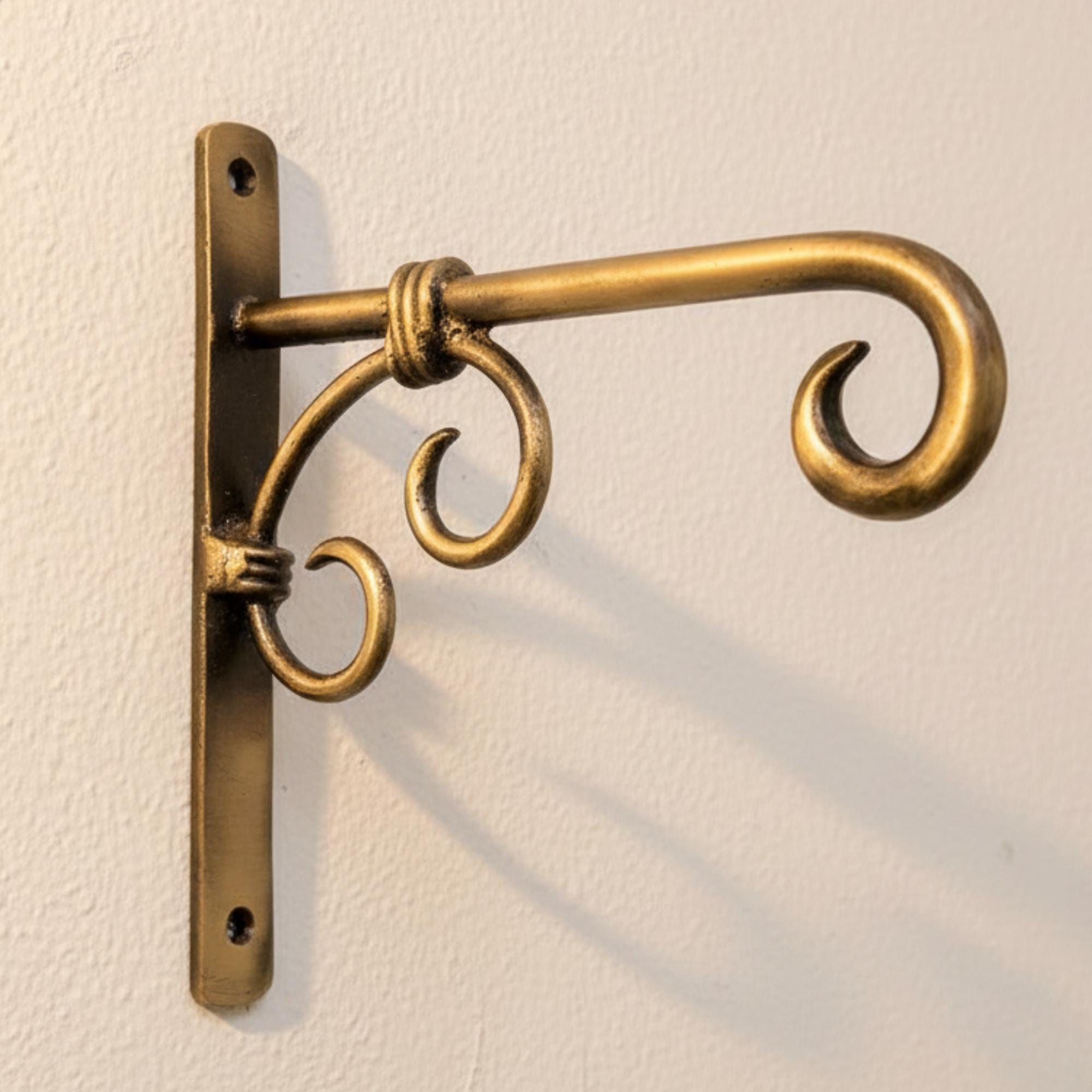 2 Ganci Decorativi Da Parete Con Fiocco, Con Viti, Colore Oro Per Casa Camera Da 1042056