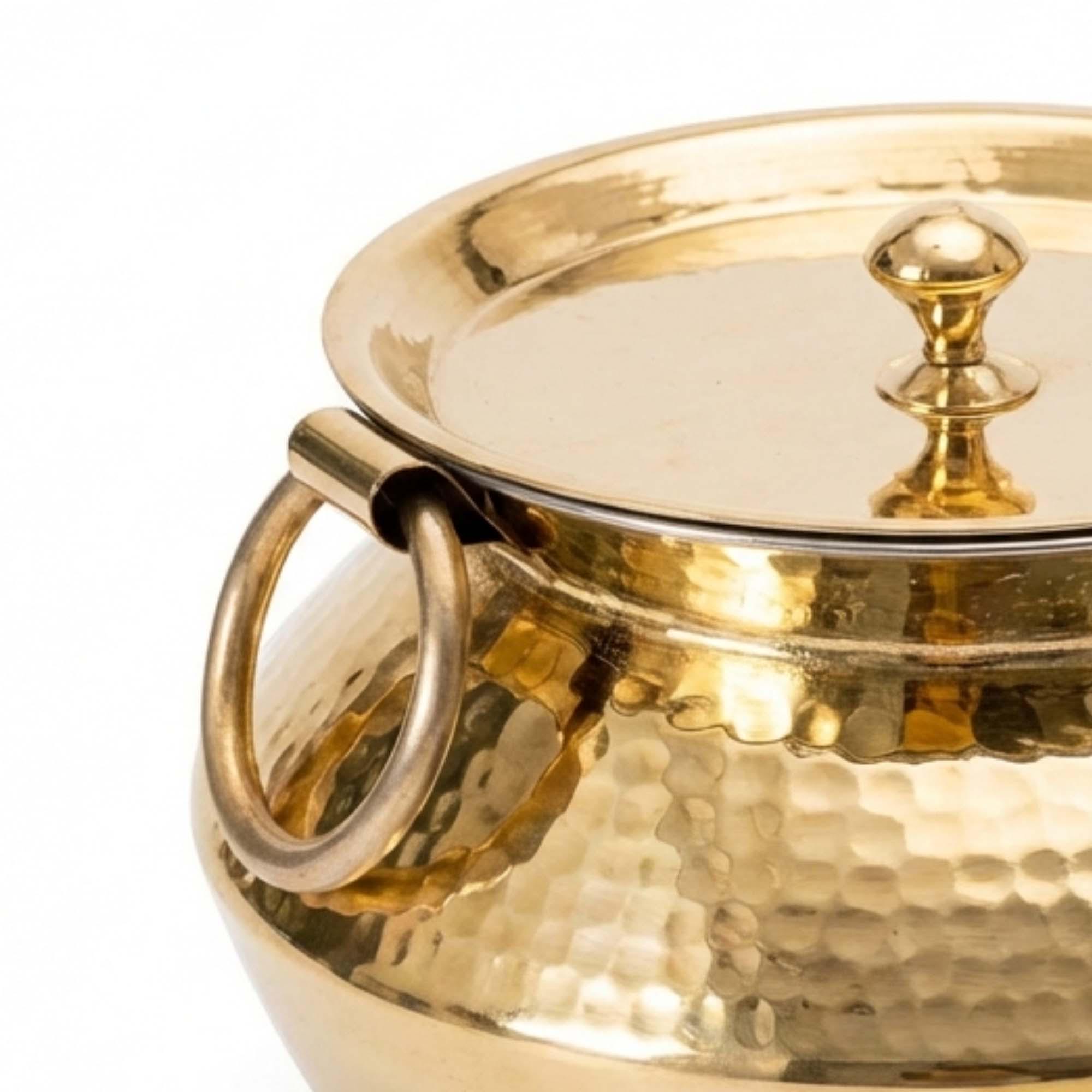 Hand Grab Pot Handcrafted Brass Handi Pot | Hammered Finish, 1.5L - Etsy