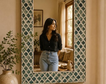 Bone Inlay Accent Wall Mirror | Luxury Handmade Decorative Mirror