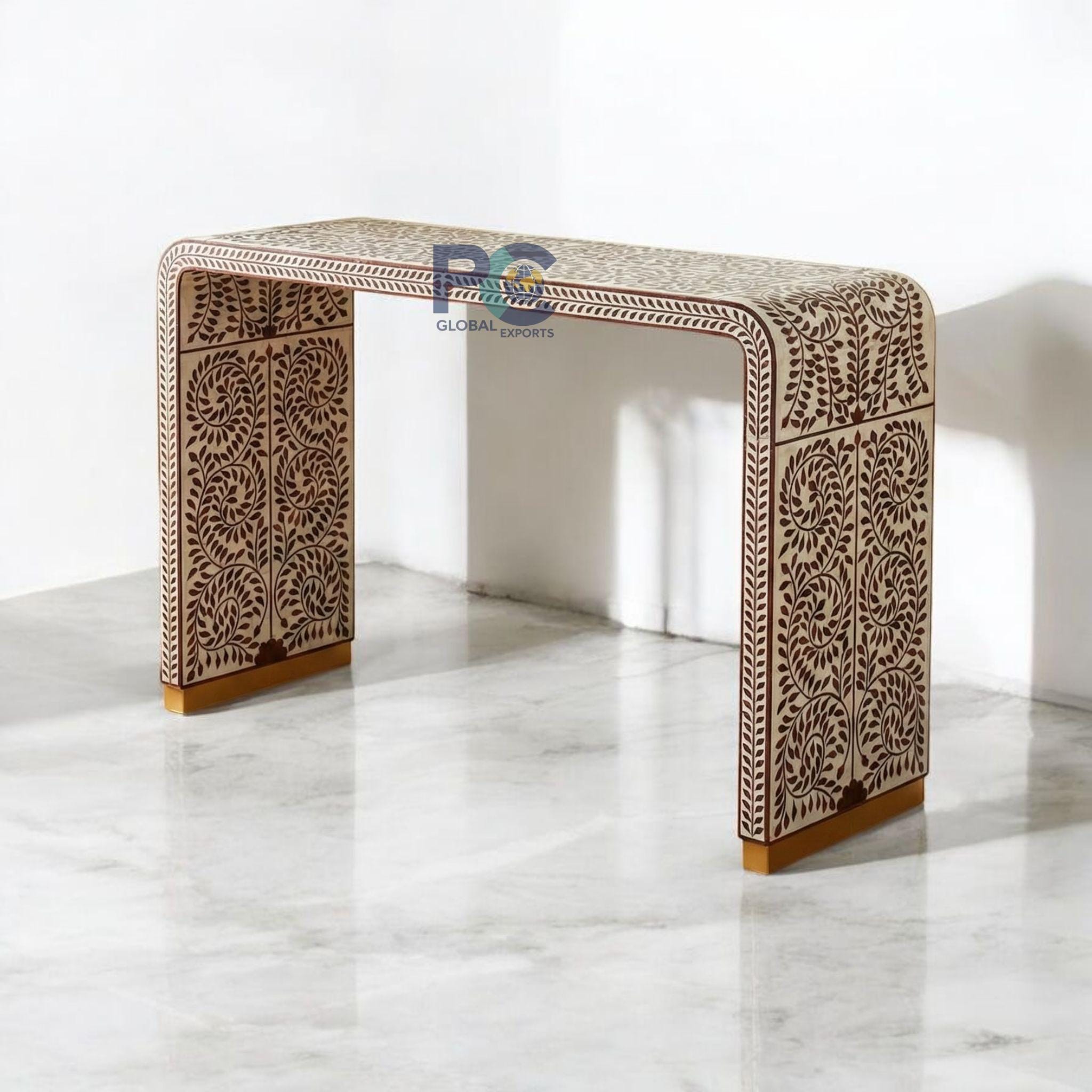 Inlay Console Table U Shape | Handmade Luxury Entryway & Living Room ...