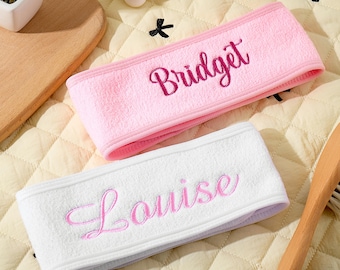 Fascia per capelli SPA personalizzata per donna, fascia per trucco/cura della pelle per ragazze, regalo per damigella d'onore, fascia per lavaggio viso, regalo SPA per addio al nubilato, regalo per estetiste
