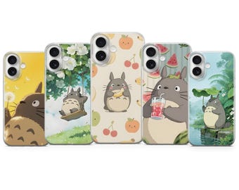 Funda estética de Totoro: acogedora funda de Studio Ghibli para iPhone 17, 16, 15 y 14 / Samsung S25, S24 y S23