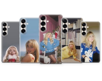 Funda de Sabrina Carpenter con estética de estrella pop para iPhone 17, 16, 15, 14 y 13, Samsung S25, S24 y S23, y Pixel 10, 9 y 8