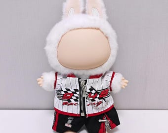 Mini Racing Outfit for 17cm Designer Dolls – Jacket & Shorts Set with Chain Detail