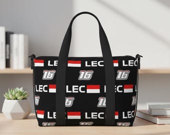 C.Leclercファンショルダーバッグ、ナンバー16柄、スポーツバッグ、モータースポーツスタイルギフト