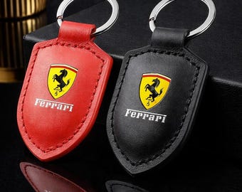 Ferrari Racing Leather Keychain  Motorsport Car Lover Gift