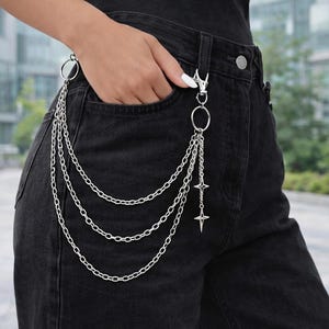 Catena di pantaloni punk Catena di jeans in metallo Catena geometrica per cintura in vita con stelle multistrato hip-hop per donne e uomini – acquista a prezzi convenienti sul marketplace