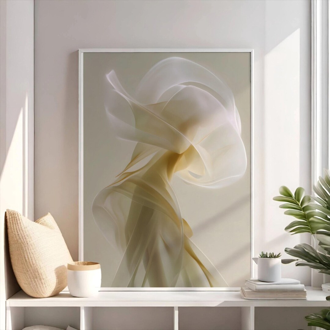 Abstract Female Form Wall Art Soft Beige Sculptural Print Feminine ...