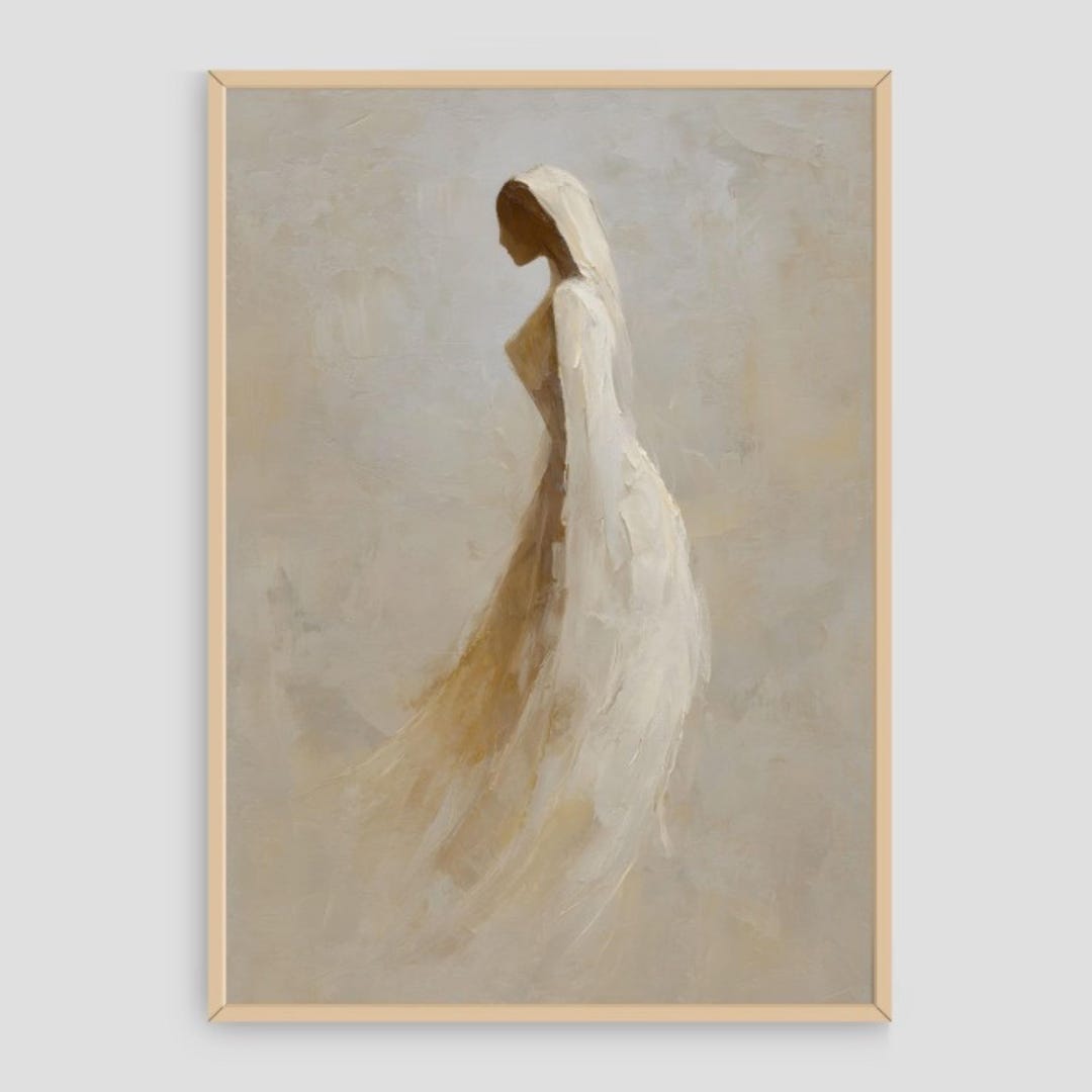 Neutral Woman Wall Art Soft Feminine Art Abstract Female Figure Beige ...