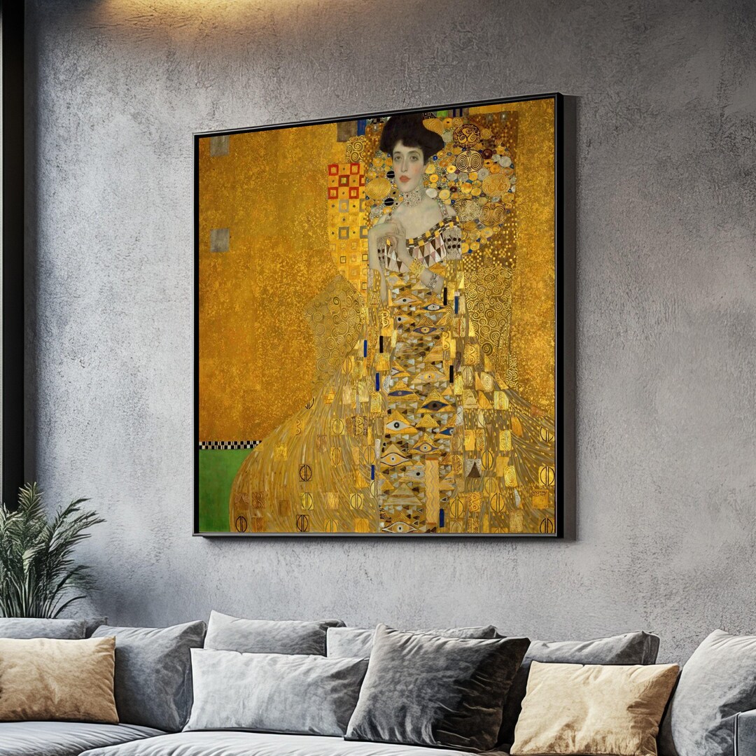 Gustav Klimt Woman Portrait Canvas, Art Nouveau Wall Art, Golden ...