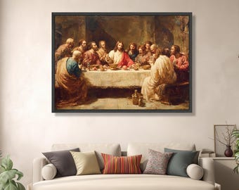 The Last Supper Canvas Wall Art, Religious Christian Home Decor