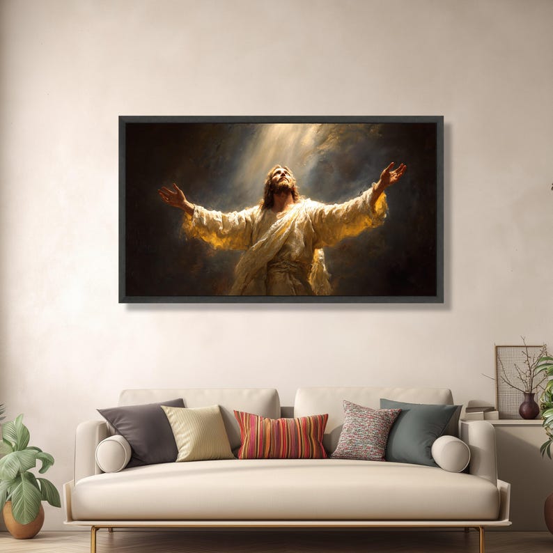 Radiant Jesus Christ Canvas, Inspirational Religious Wall Art ...